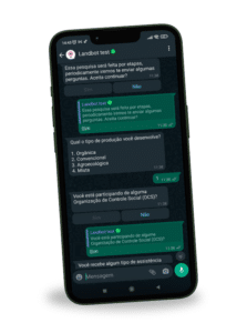 mockup celular com landbot no whatsapp